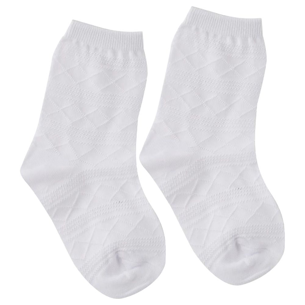 Genius - 3pc-Set - Girls Jaquard Socks - White 