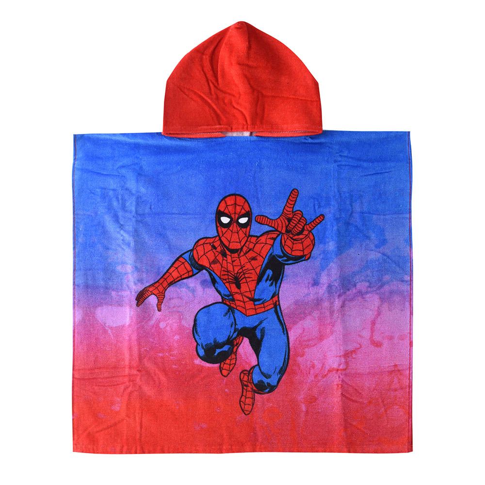 Spiderman - Boy Poncho Towel - Blue/Red