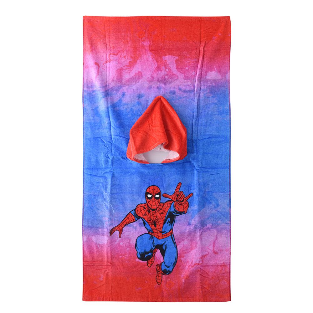 Spiderman - Boy Poncho Towel - Blue/Red