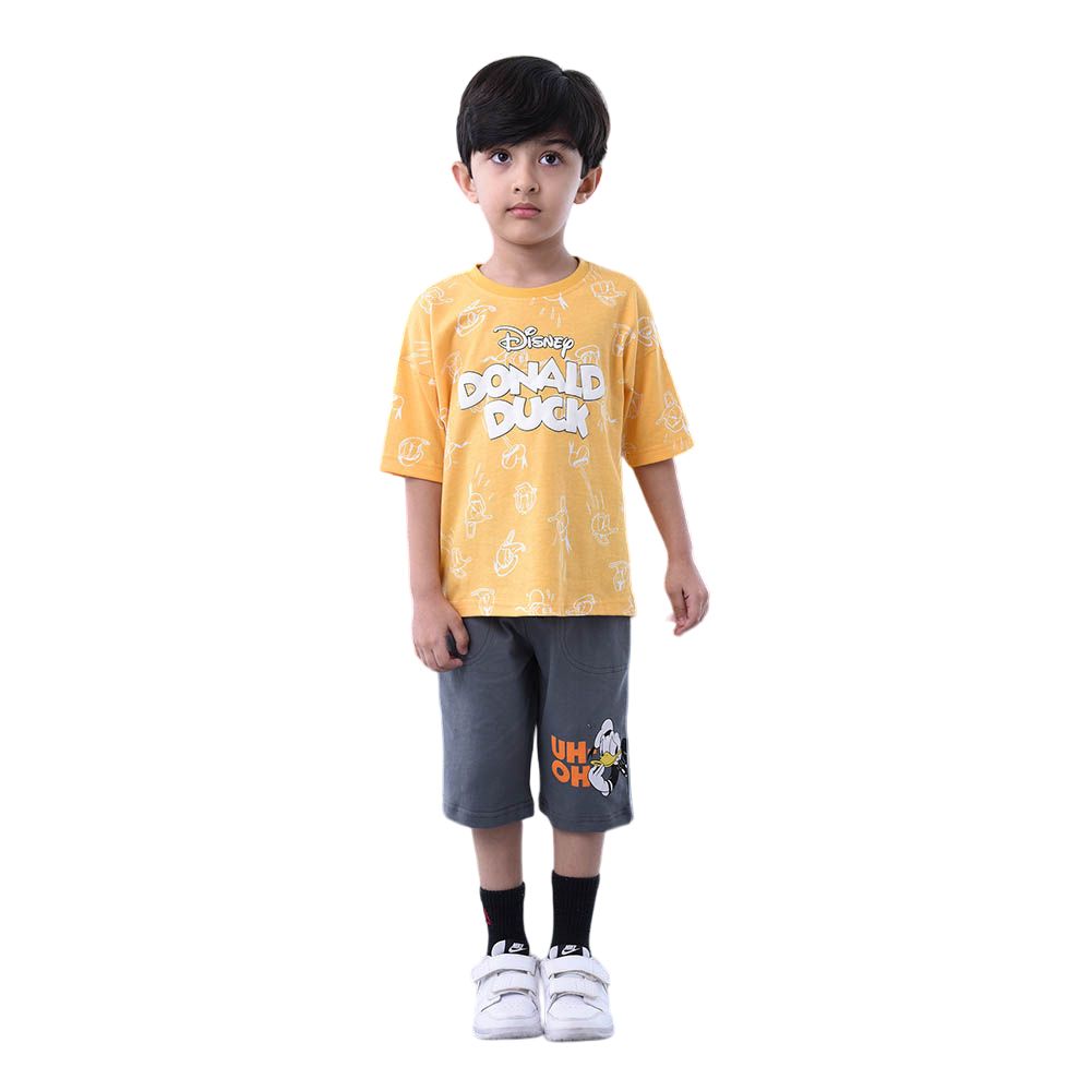 Disney - 2pc-Set - Boy Half Sleeve T-Shirt w/ Shorts - Orange