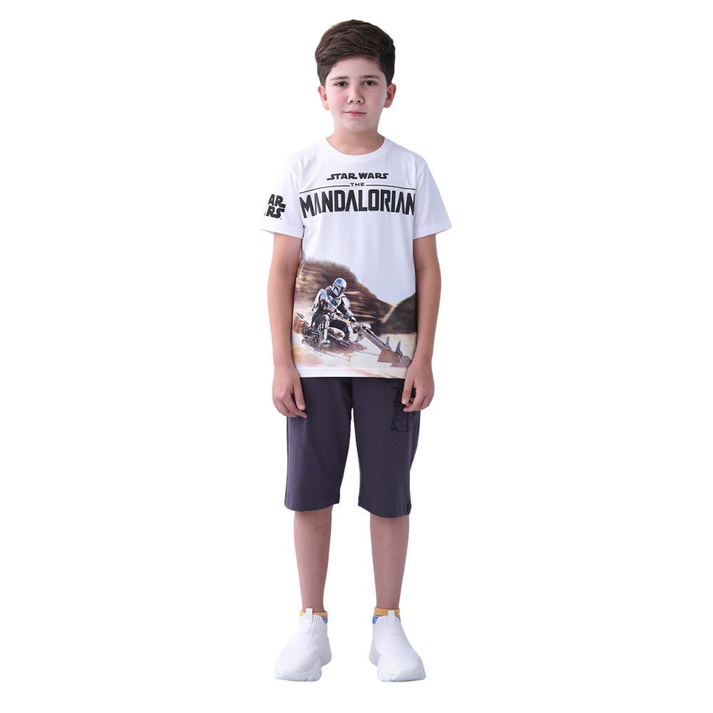 Star Wars - 2pc-Set - Boy Half Sleeve T-Shirt w/ Shorts - White/Grey