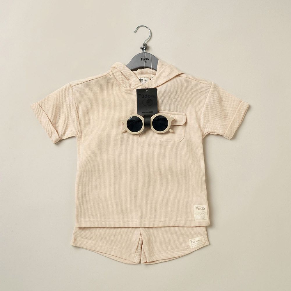 Lily & Jack - 3pc-Set - Baby Boy T-Shirt, Shorts And Sunglasses - Beige