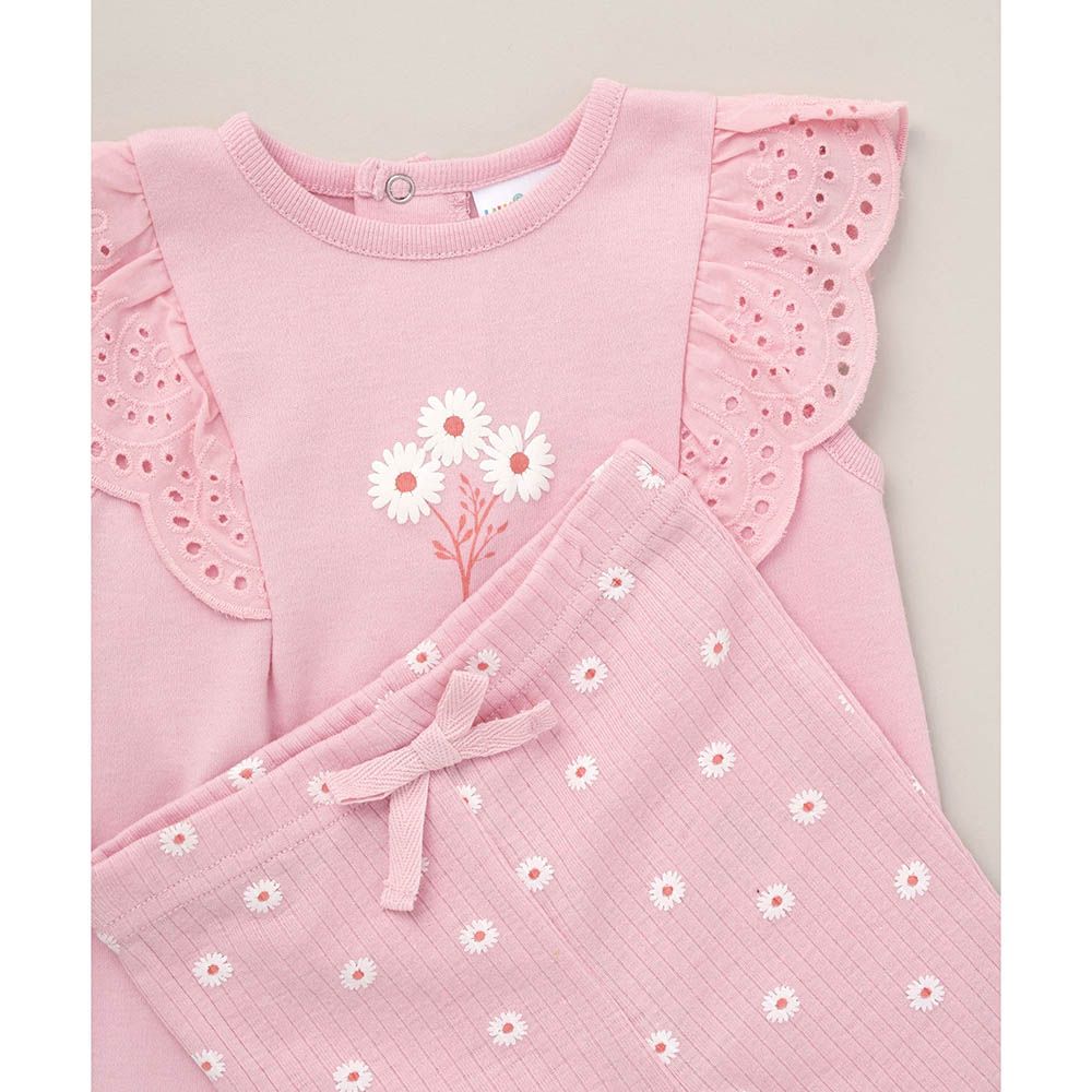 Lily & Jack - 3pc-Set - Baby Girl Top, Leggings And Headband - Pink