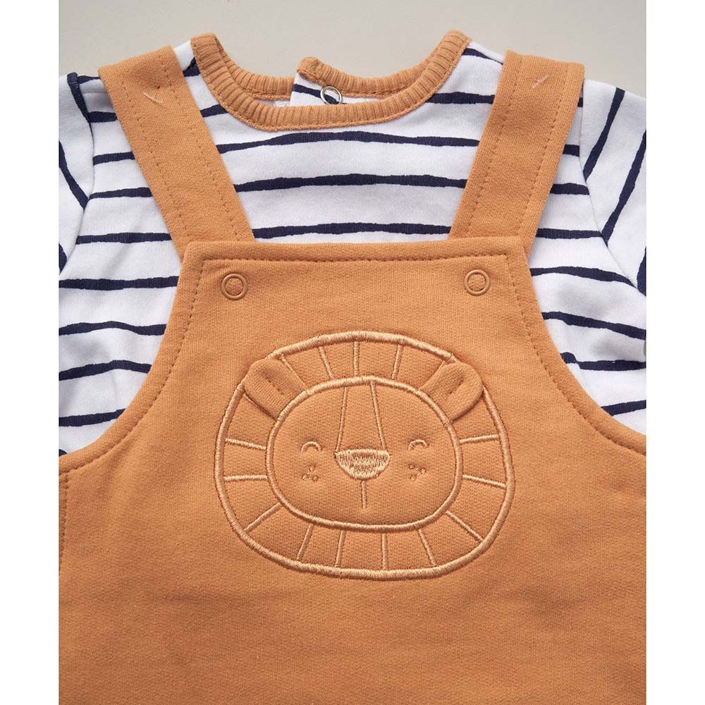 Lily & Jack - 2pc-Set - Baby Boy T-Shirt w/ Dungaree - Brown/White