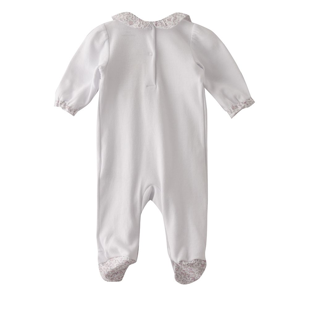 Rock A Bye Baby - Baby Girl Closefeet Sleepsuit - White