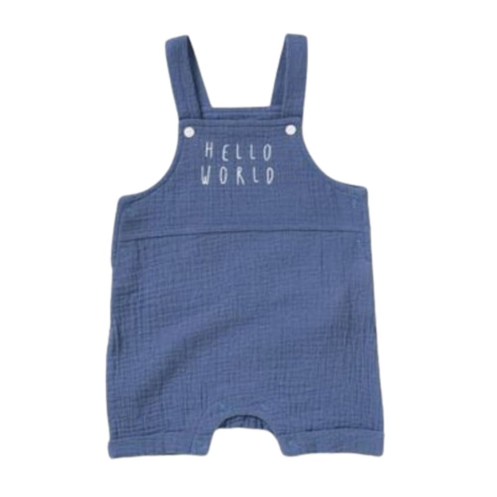 Home Grown - 2pc-Set - Baby Boy T-Shirt w/ Dungaree - Blue/White