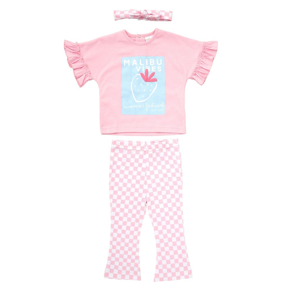 Lily & Jack - 3pc-Set - Top, Leggings And Headband - Pink