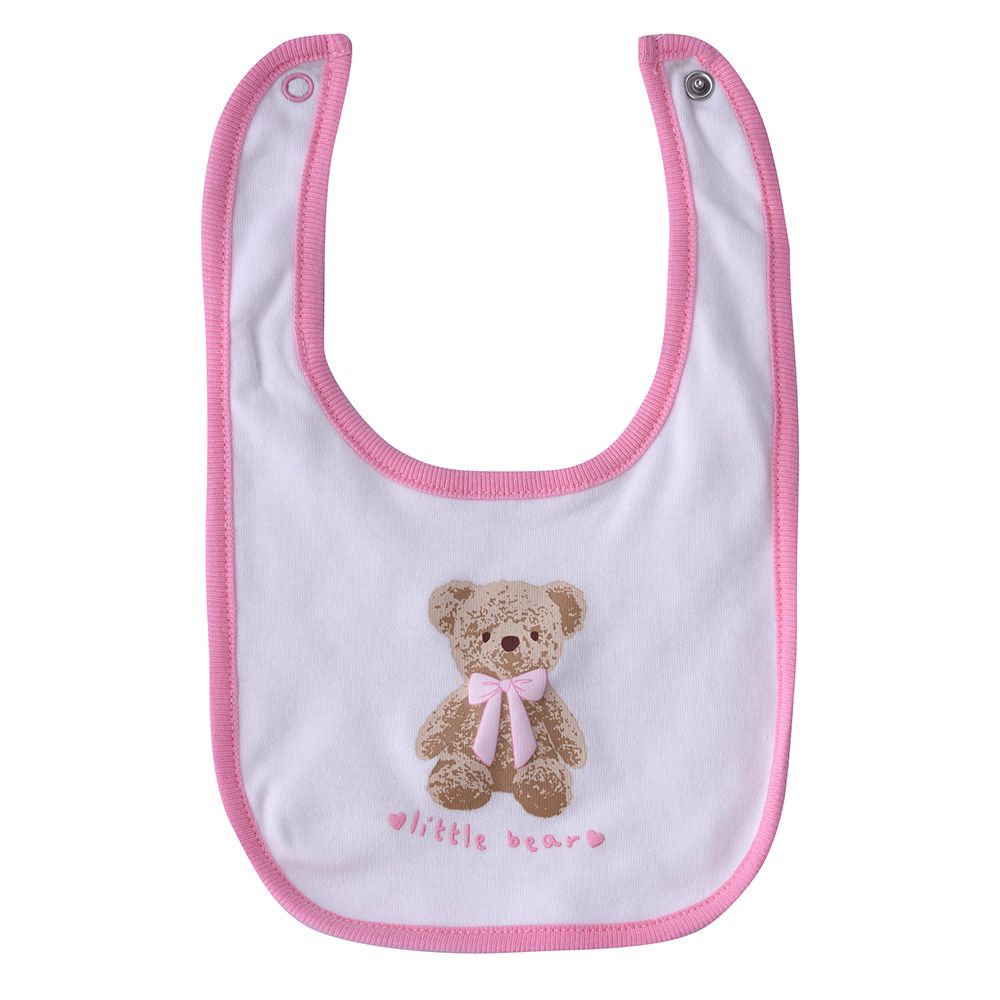 Rock A Bye Baby - 5pc-Set - Baby Girl Bear Gift Set - White/Pink