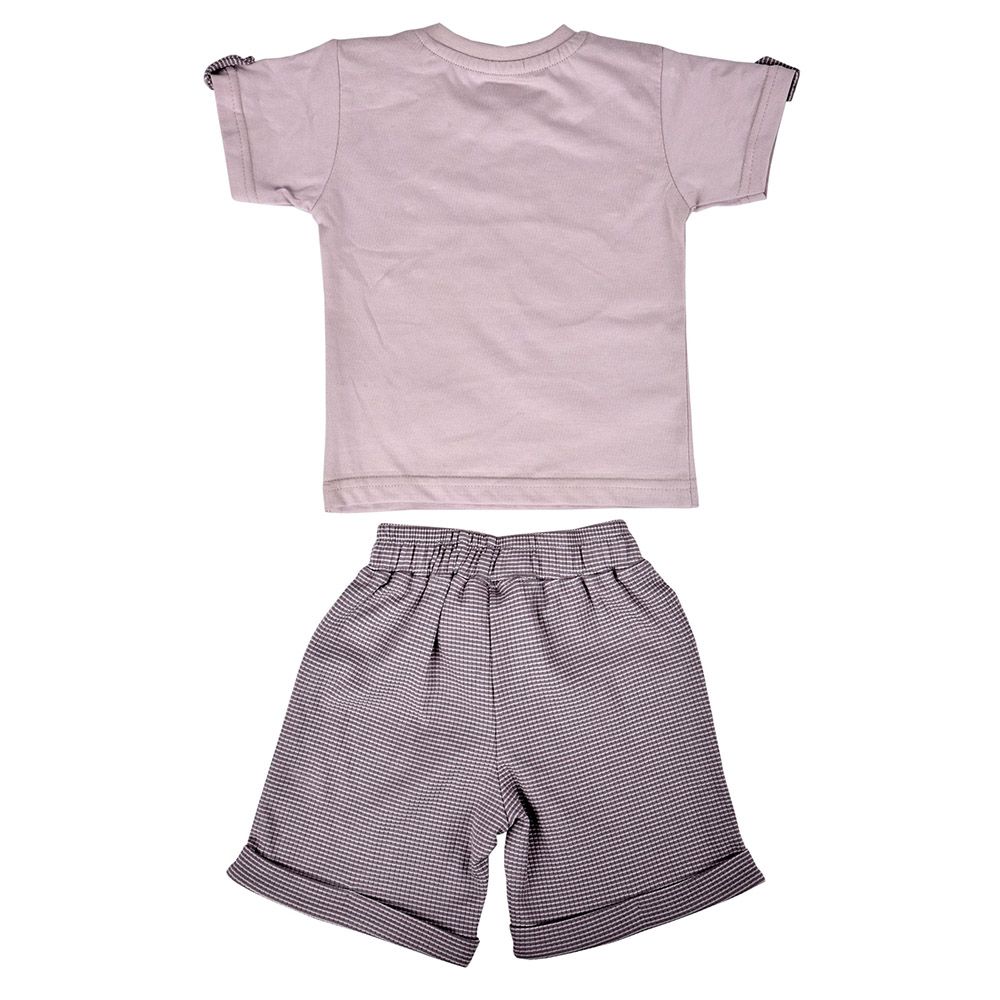 Smart Baby - 2pc-Set - Round Neck Tee w/ Bermuda Shorts - Light Onion