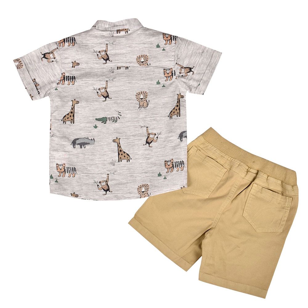 Smart Baby - 3pc-Set - Printed Shirt, Inner w/ Bermuda Shorts