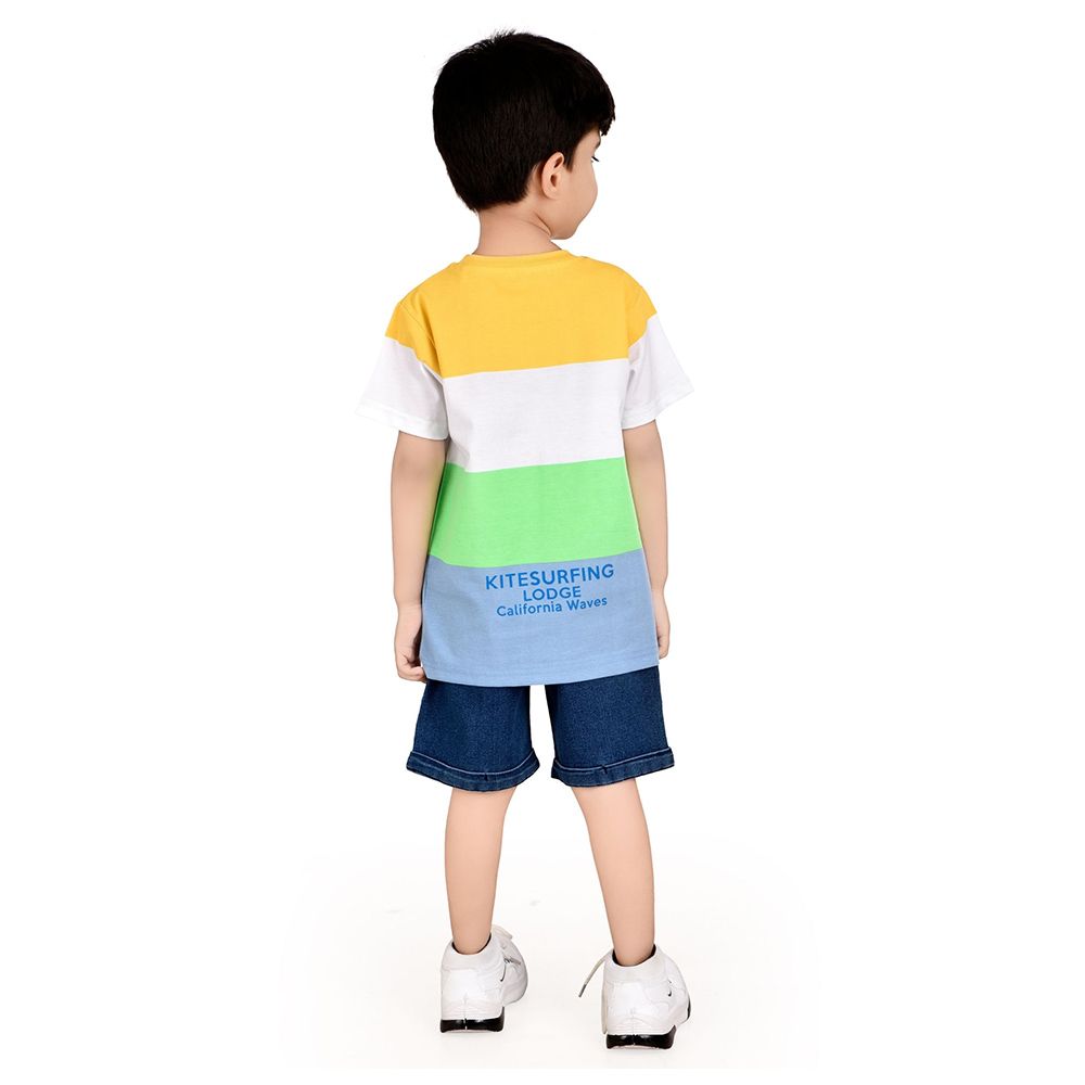 Genius - 2pc-Set - Boy's Riding Waves Half Sleeve T-Shirt w/ Bermuda Shorts