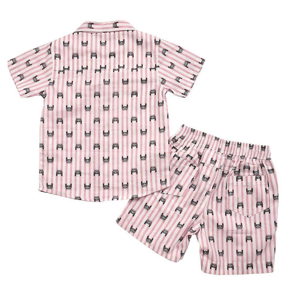 Smart Baby - 2pc-Set - Baby Boy Cuban Collar Shirt w/ Bermuda Shorts