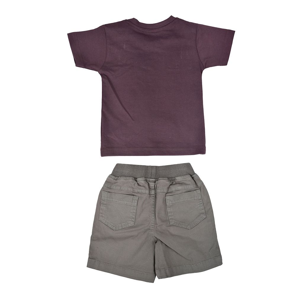 Smart Baby - 2pc-Set - Round Neck Tee w/ Bermuda Shorts - Onion