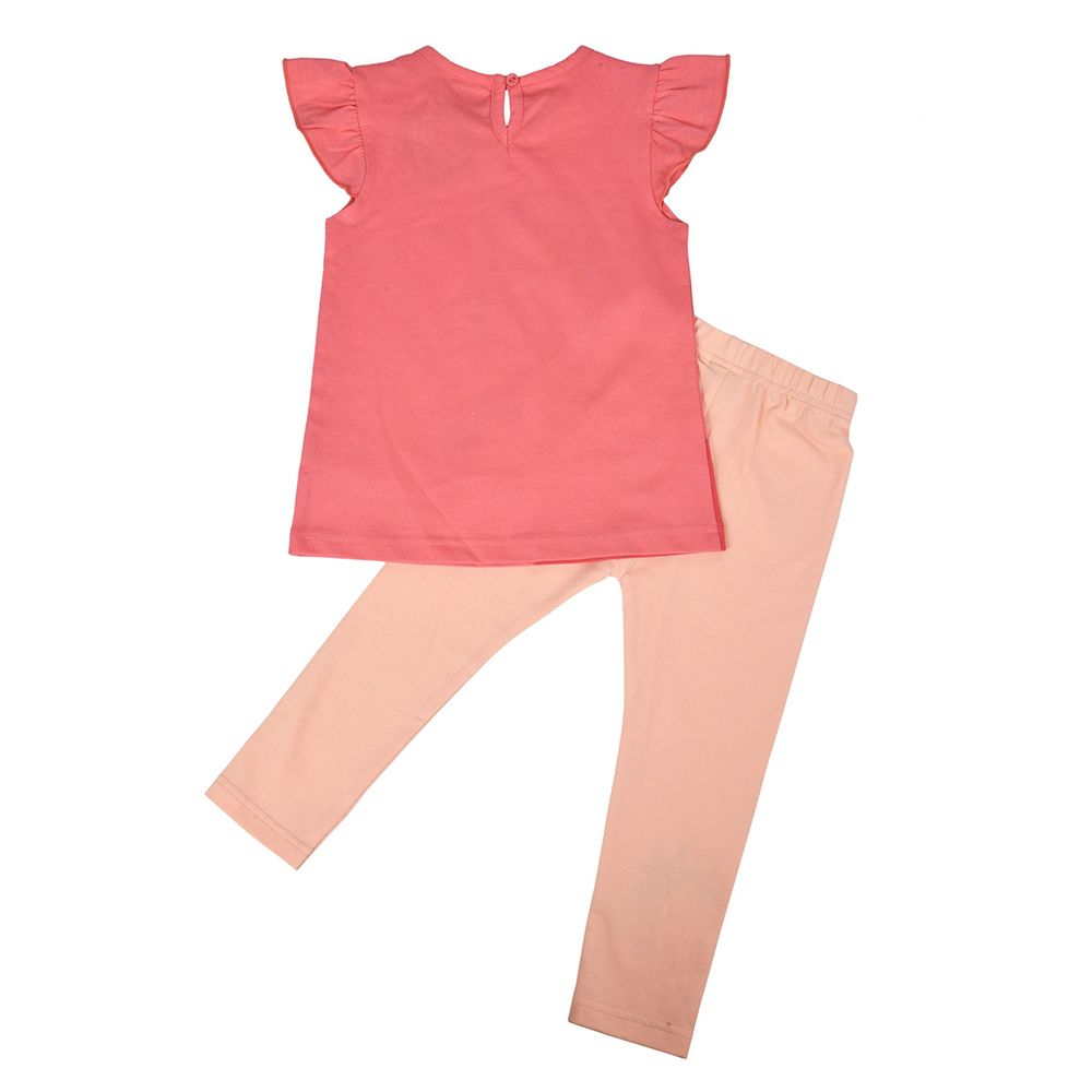 Smart Baby - 2pc-Set - Baby Girl Top w/ Leggings - Coral