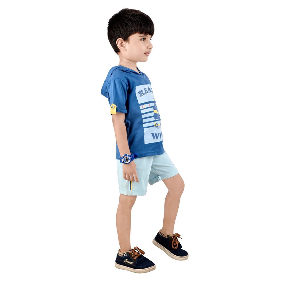 Genius - 2pc-Set - Boy's Half Sleeve T-Shirt w/ Bermuda Shorts - Blue