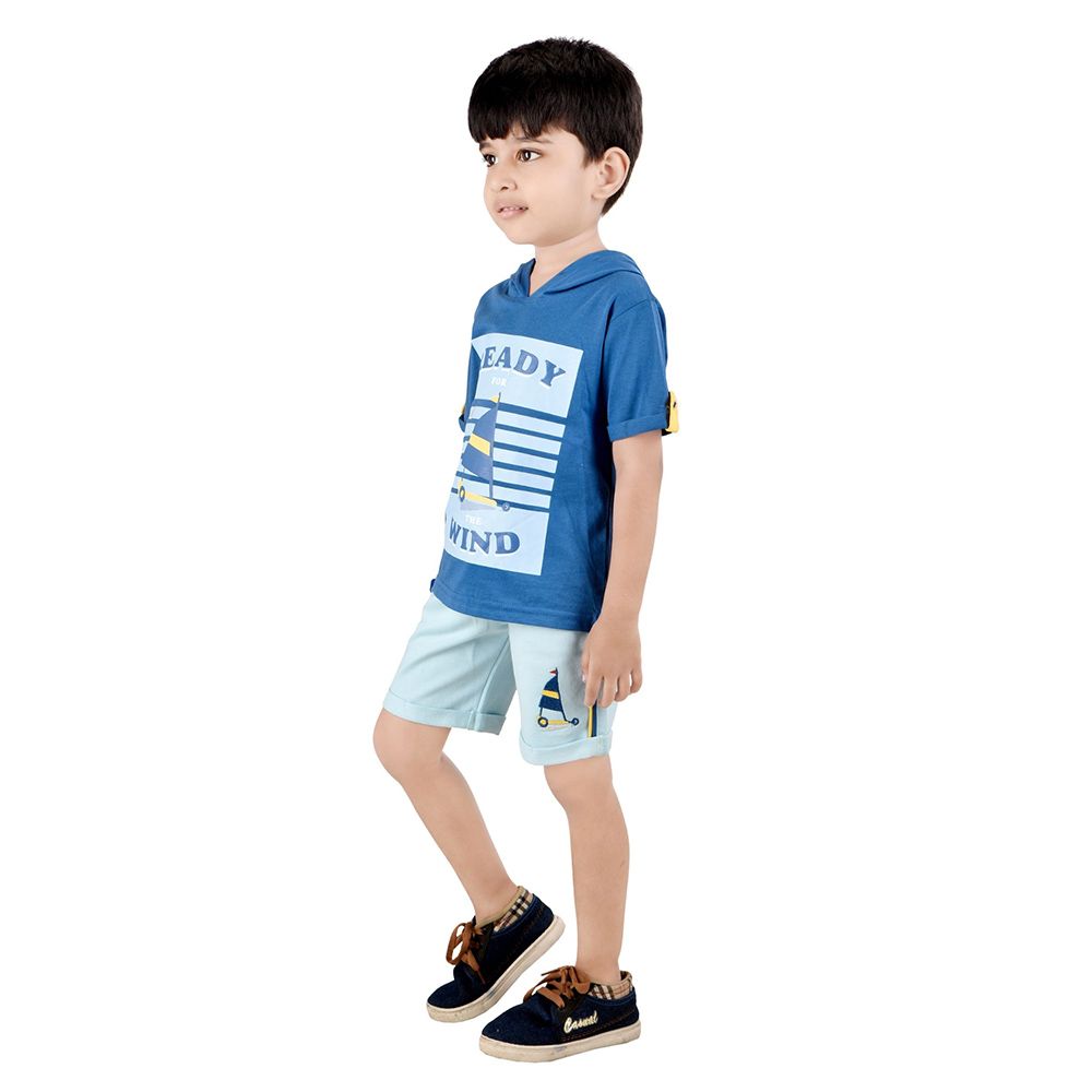 Genius - 2pc-Set - Boy's Half Sleeve T-Shirt w/ Bermuda Shorts - Blue