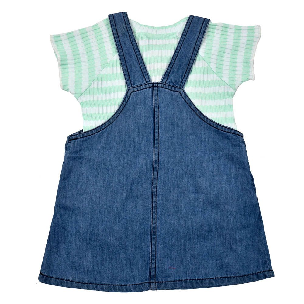 Smart Baby - 2pc-Set - T-Shirt w/ Star Print Dungaree Dress - Denim