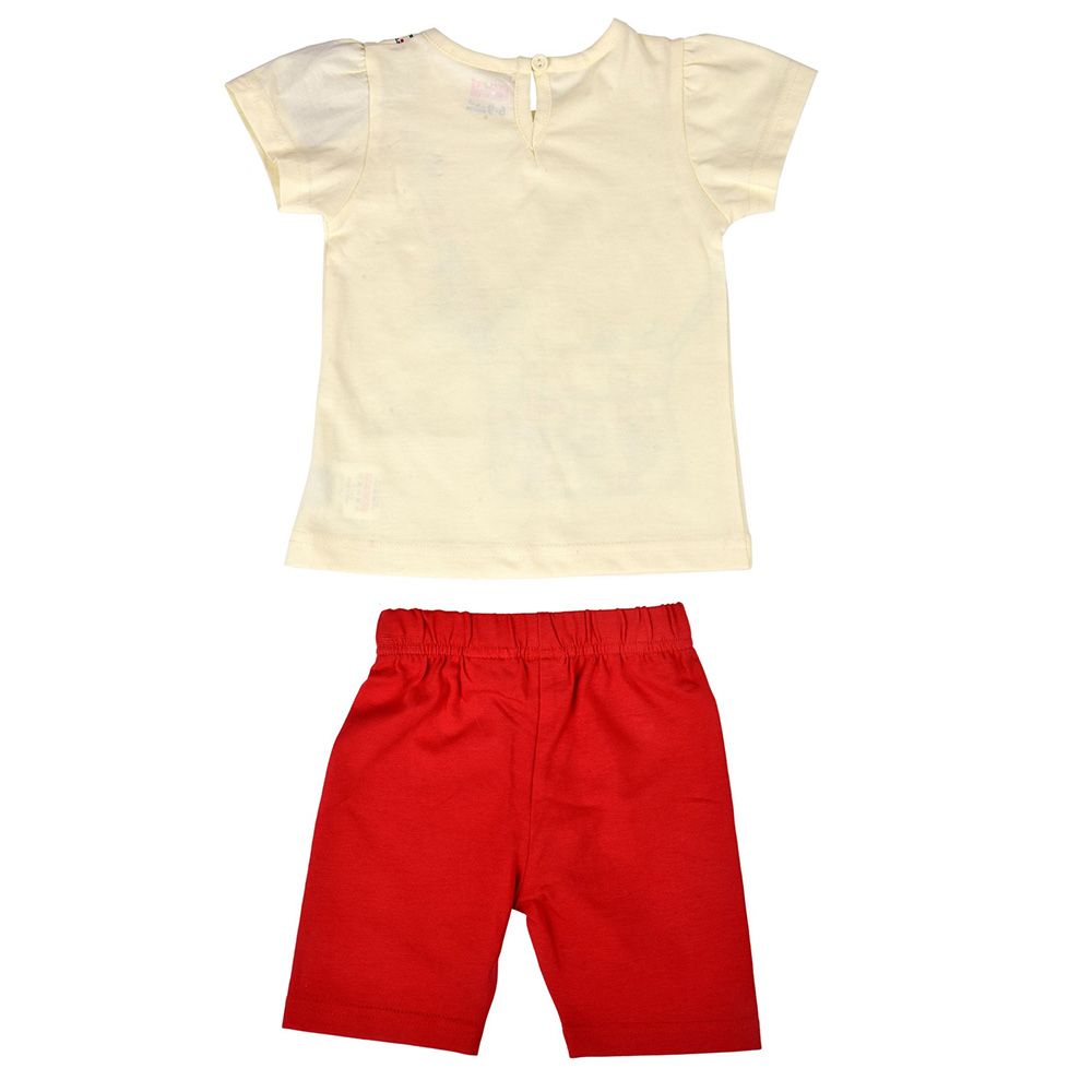 Smart Baby - 2pc-Set - Baby Girl Top w/ Shorts - Off-White