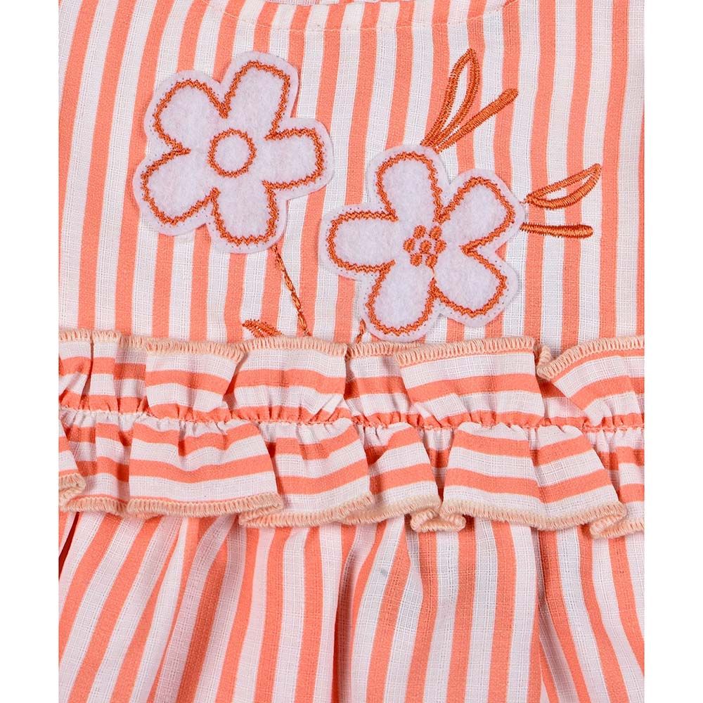 Smart Baby - 2pc-Set - Stripes Top w/ Shorts - Peach/White