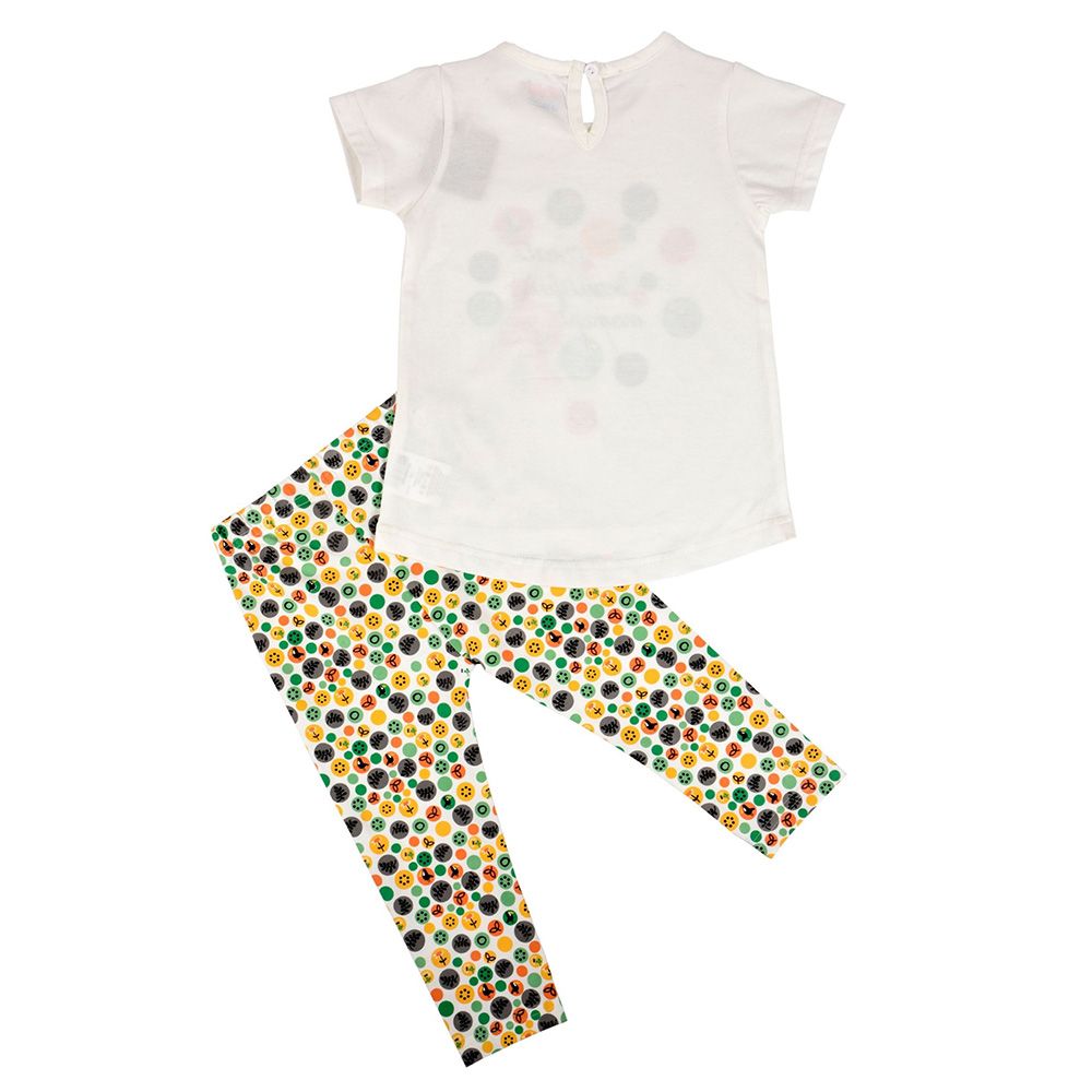 Smart Baby - 2pc-Set - All Over Print Top w/ Leggings - White