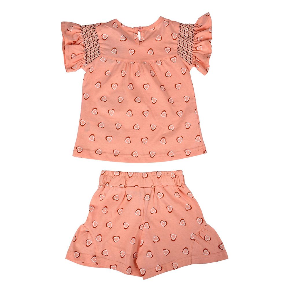 Smart Baby - 2pc-Set - Baby Girl Top w/ Shorts - Rose Peach