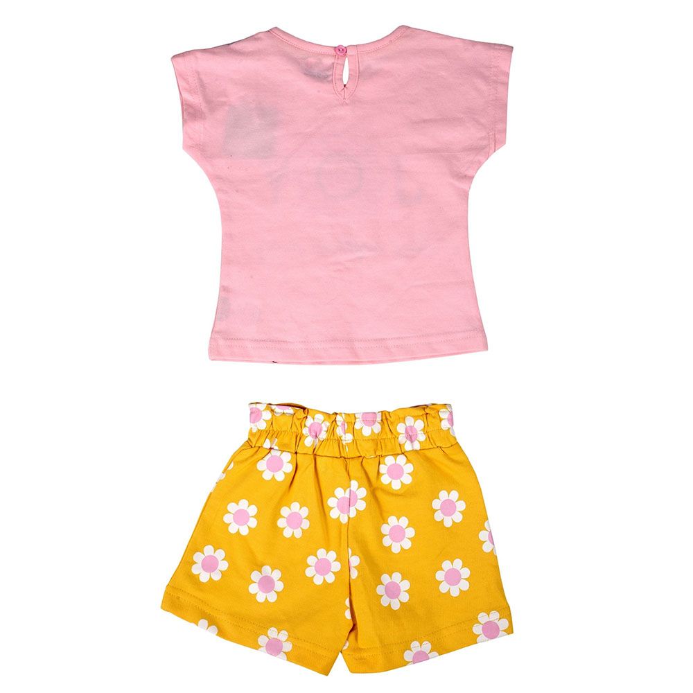 Smart Baby - 2pc-Set - Baby Girl Top w/ Shorts - Baby Pink