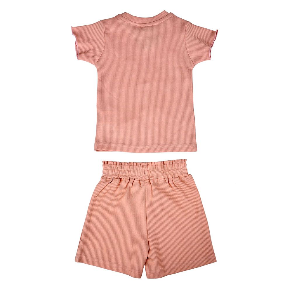 Smart Baby - 2pc-Set - Baby Girl Top w/ Shorts - Light Peach