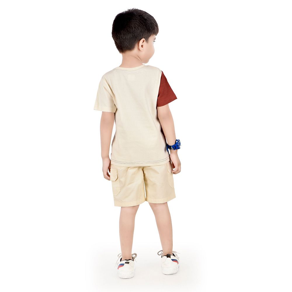 Genius - 2pc-Set - Boy's Unstopabble Printed Half Sleeve T-Shirt w/ Bermuda Shorts