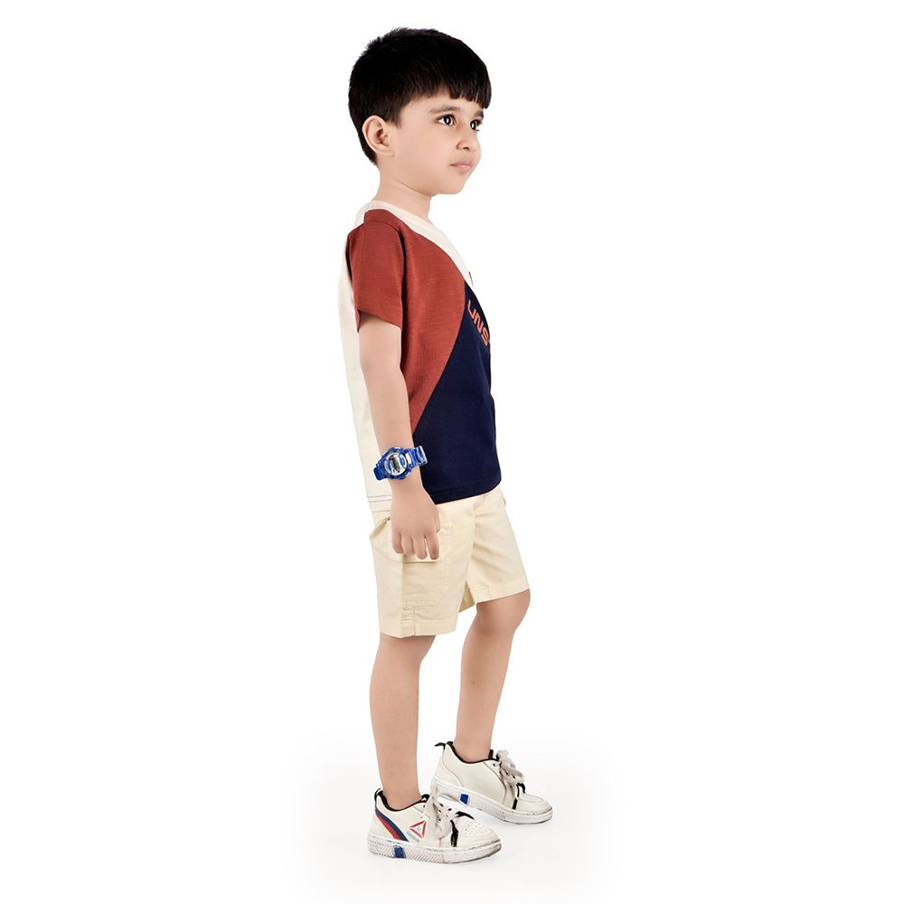 Genius - 2pc-Set - Boy's Unstopabble Printed Half Sleeve T-Shirt w/ Bermuda Shorts