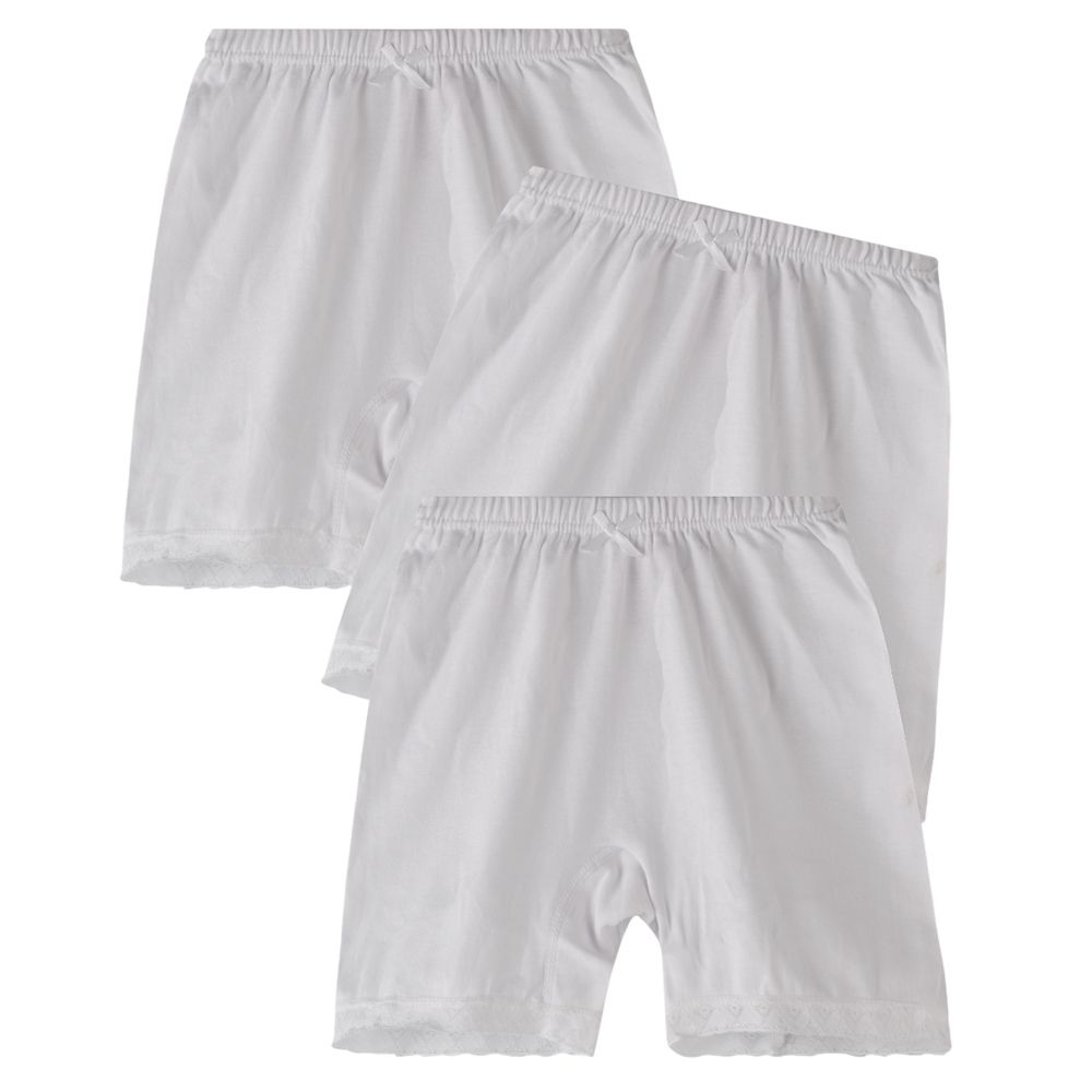 Zebra Crossing - 3pc-Set - Girl's Half Pants - White