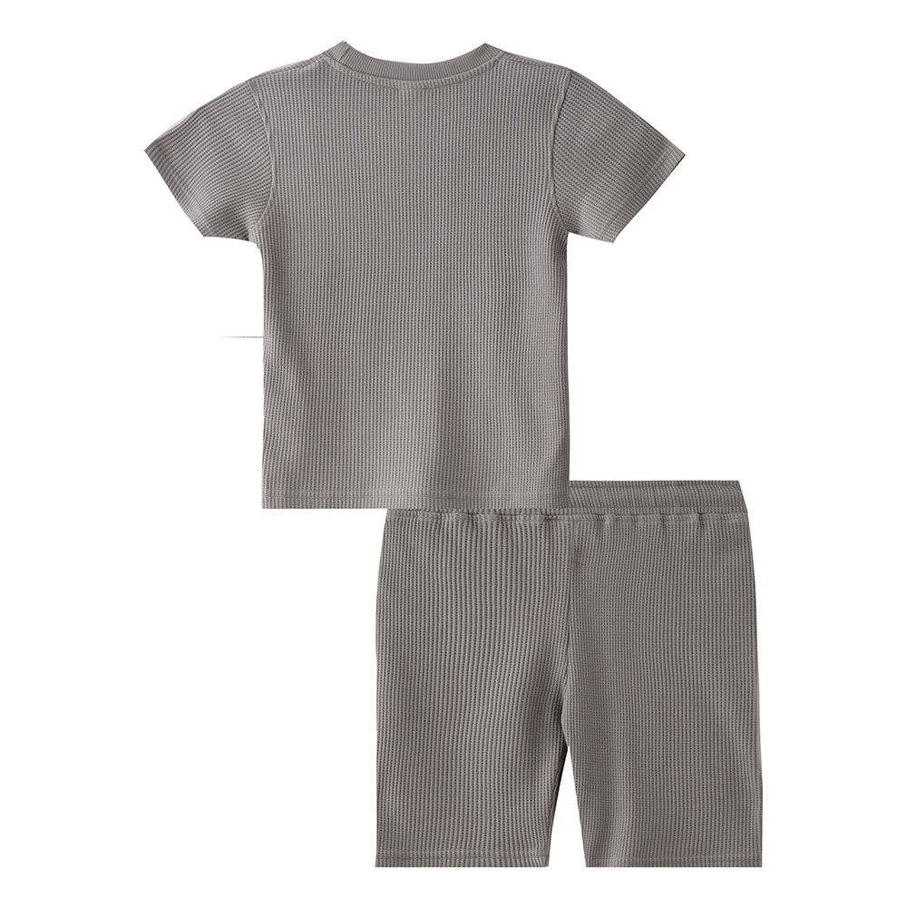 Genius - 2pc-Set - Boy's Printed Half Sleeve T-Shirt w/ Bermuda Shorts - Grey