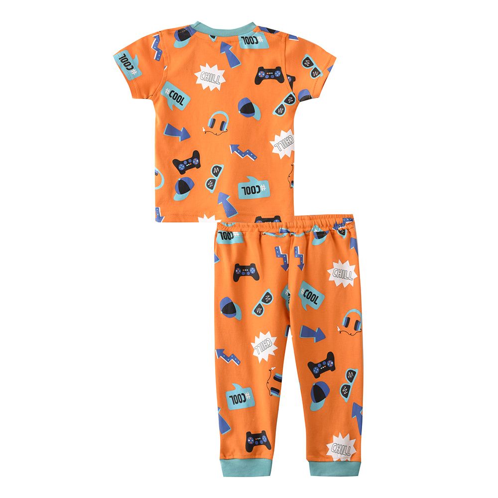 Smart Baby - 2pc-Set - Baby Boy Half Sleeve And Pants - Orange