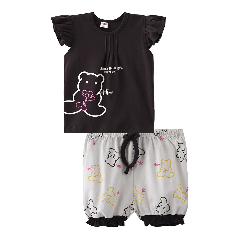 Smart Baby - 2pc-Set - Bear T-Shirt w/ Bloomer - Dark Grey