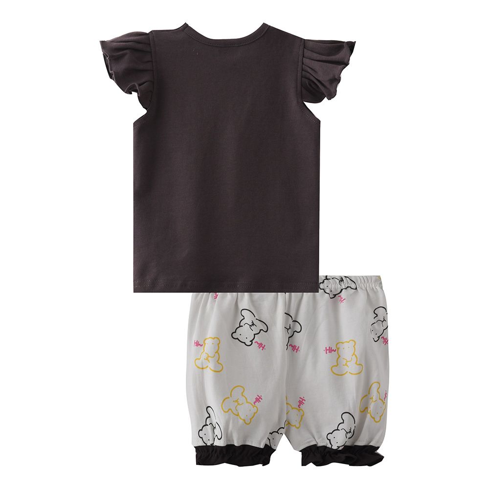 Smart Baby - 2pc-Set - Bear T-Shirt w/ Bloomer - Dark Grey