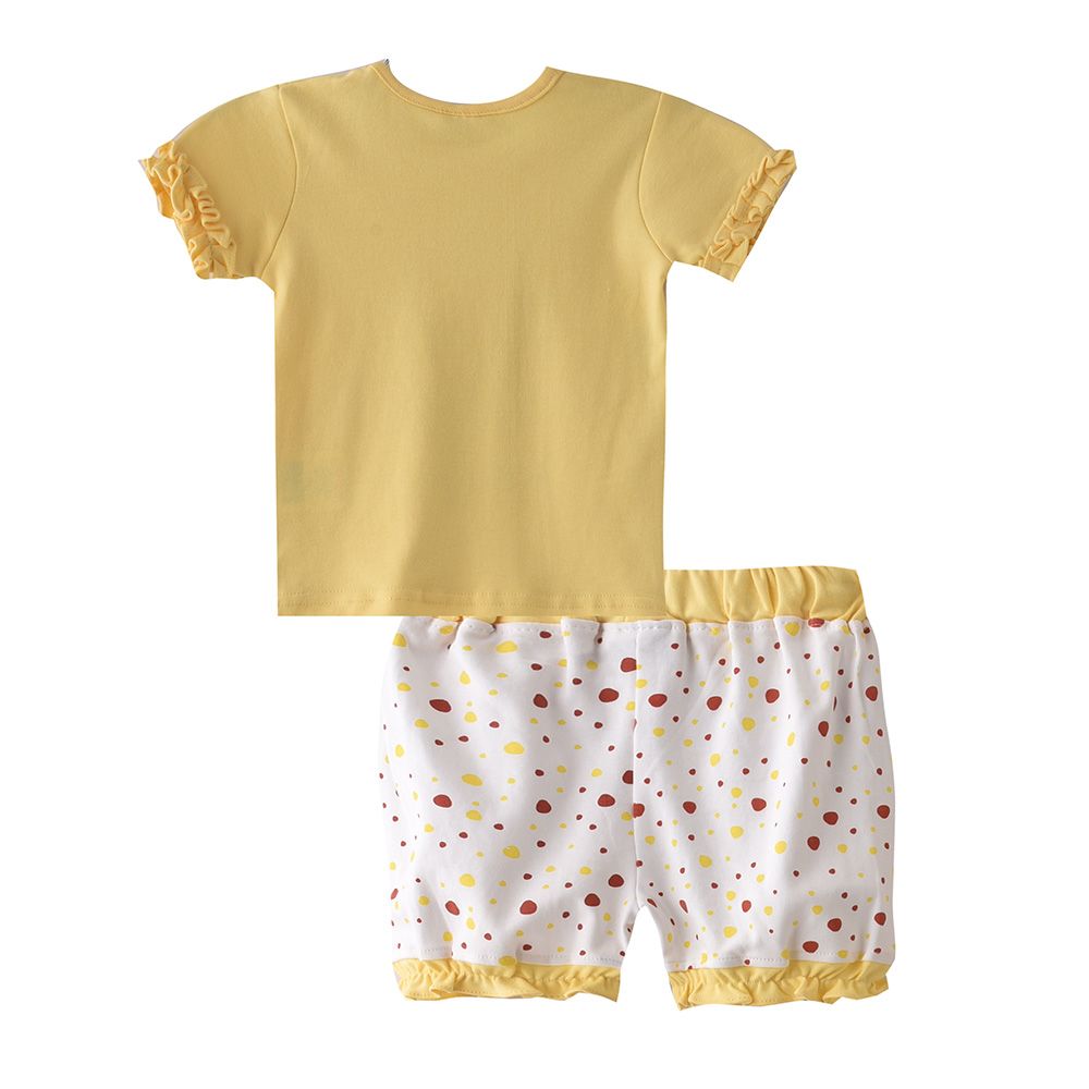 Smart Baby - 2pc-Set - Baby Girl T-Shirt w/ Bloomer - Yellow/White