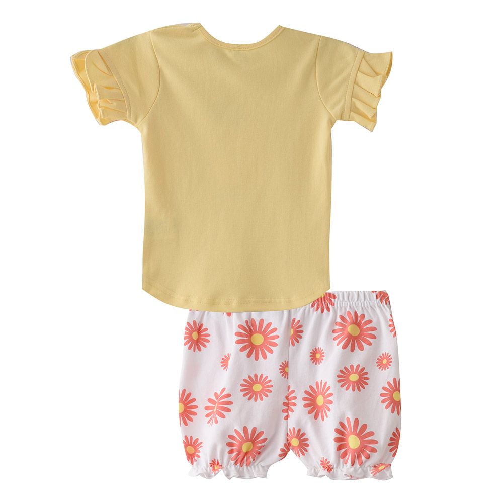 Smart Baby - 2pc-Set - Girl T-Shirt w/ Bloomer - Light Yellow