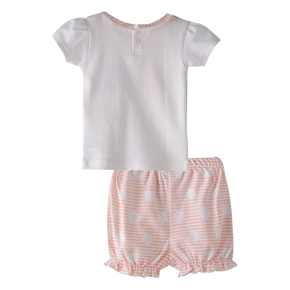 Smart Baby - 2pc-Set - Ice-Cream T-Shirt w/ Bloomer - White