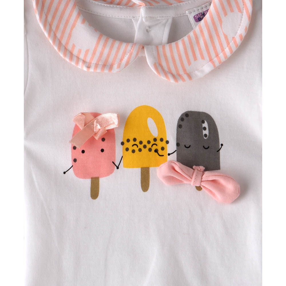 Smart Baby - 2pc-Set - Ice-Cream T-Shirt w/ Bloomer - White