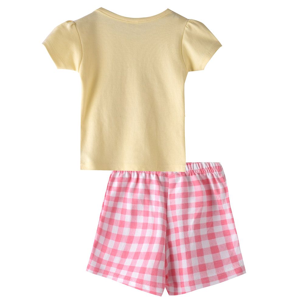 Smart Baby - 2pc-Set - Half Sleeve T-Shirt w/ Bermuda Shorts - Cream