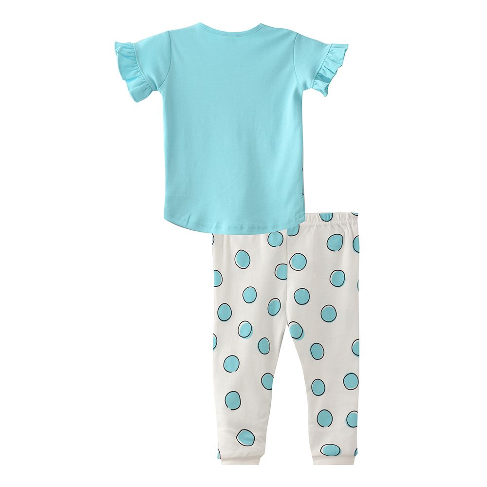 Smart Baby - 2pc-Set - Baby Girl T-Shirt w/ Pants - Sky Blue