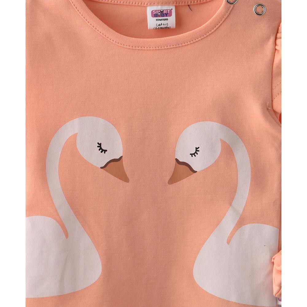 Smart Baby - 2pc-Set - Cap Sleeve T-Shirt w/ Bermuda Shorts - Peach