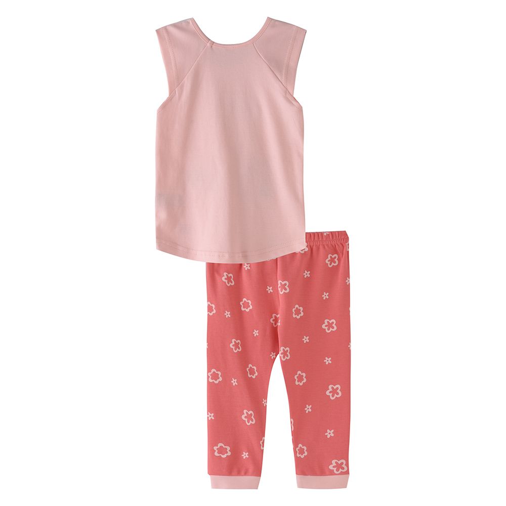 Smart Baby - 2pc-Set - Sleeveless T-Shirt w/ Pants - Pink