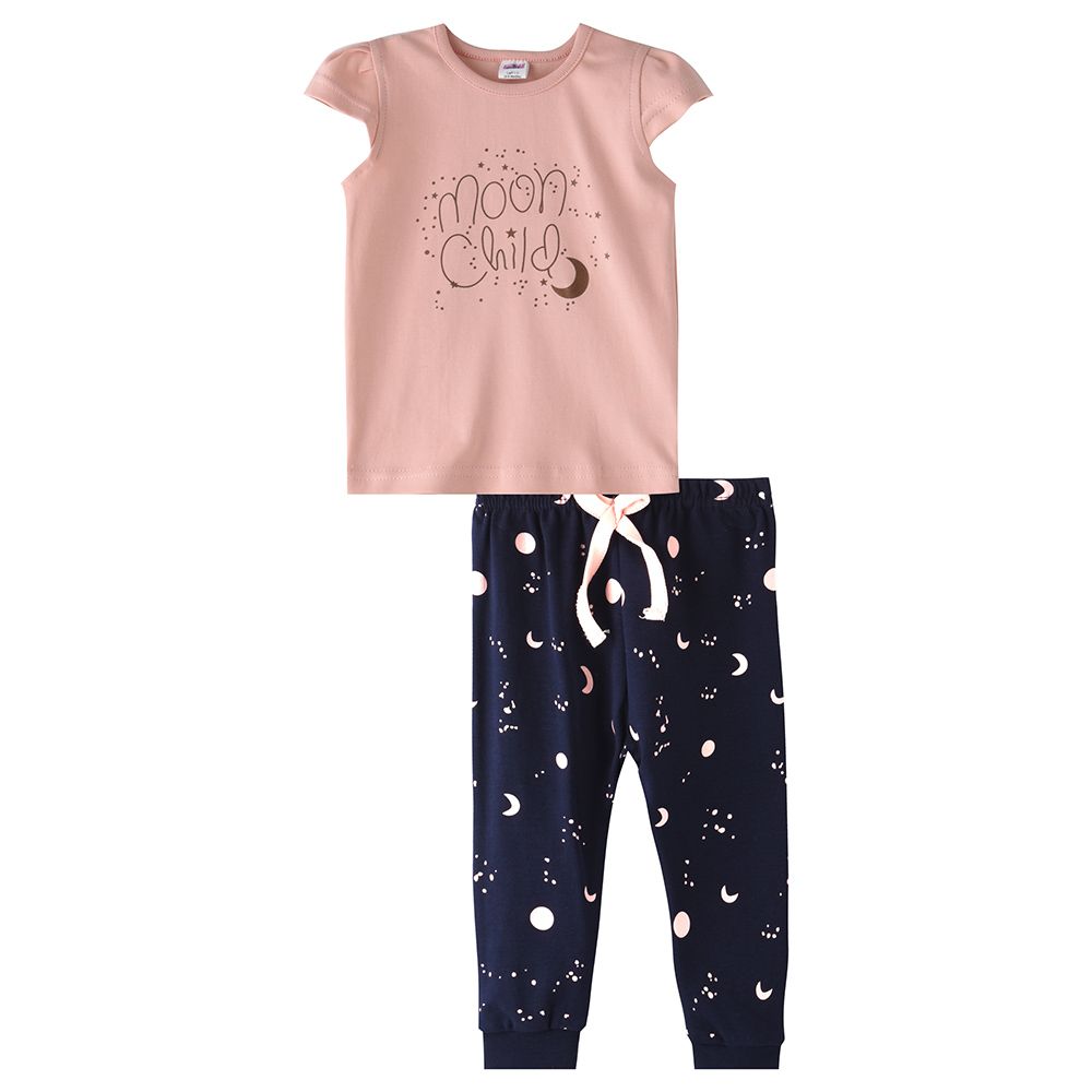 Smart Baby - 2pc-Set - Moon Child T-Shirt w/ Pants - Peach