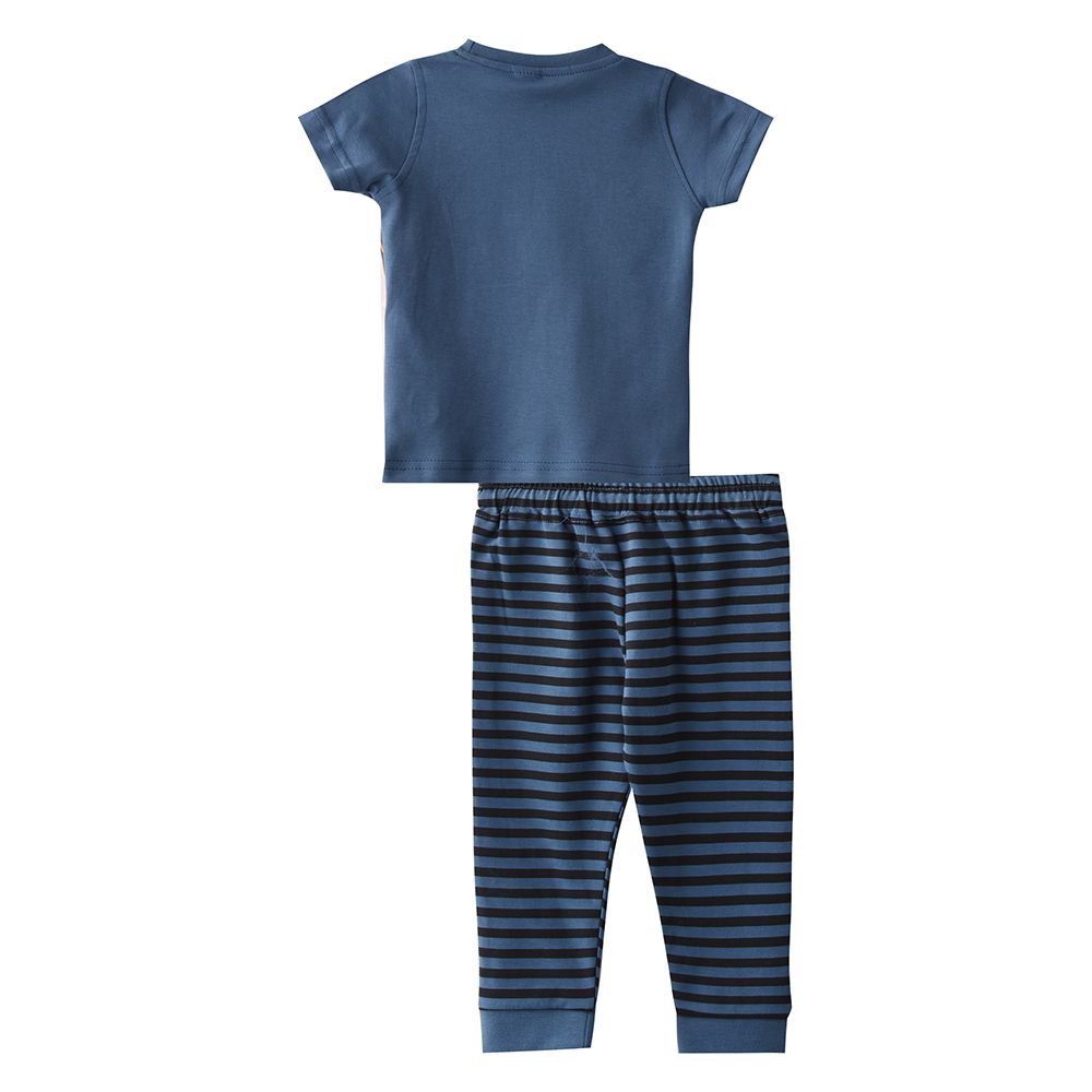 Smart Baby - 2pc-Set - Baby Boy Half Sleeve T-Shirt And Pants - Blue