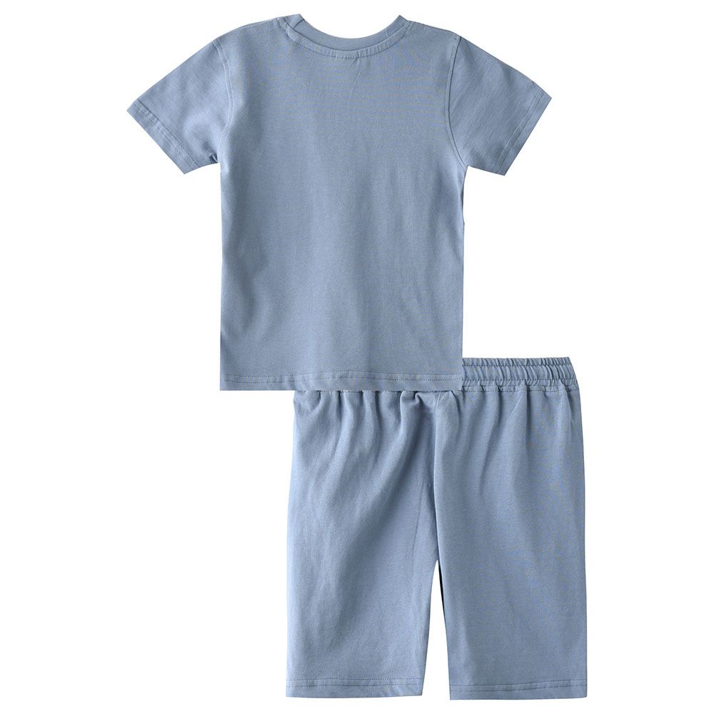 Genius - 2pc-Set - Boy Half Sleeve T-shirt With Bermuda - Blue