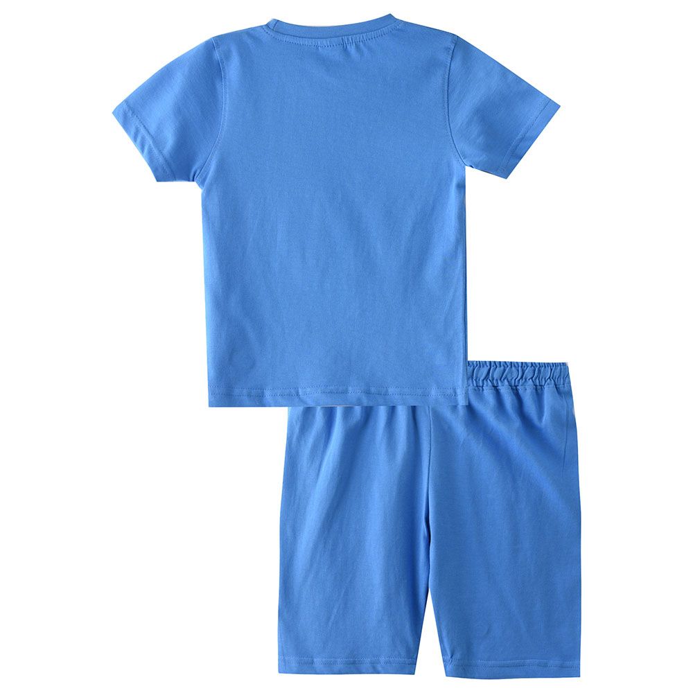 Genius - 2pc-Set - Boy Half Sleeve T-shirt With Bermuda - Royal Blue