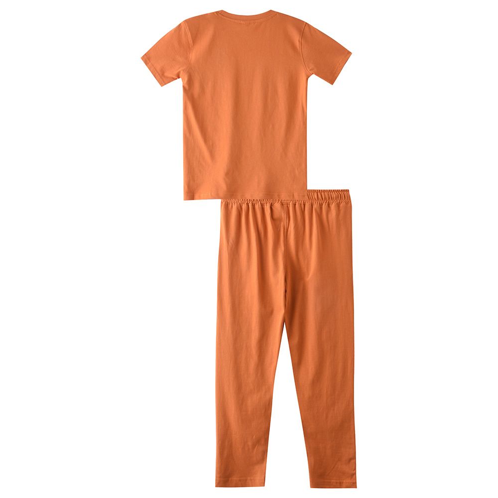 Genius - 2pc-Set - Boy Half Sleeve T-shirt With Pants - Brown