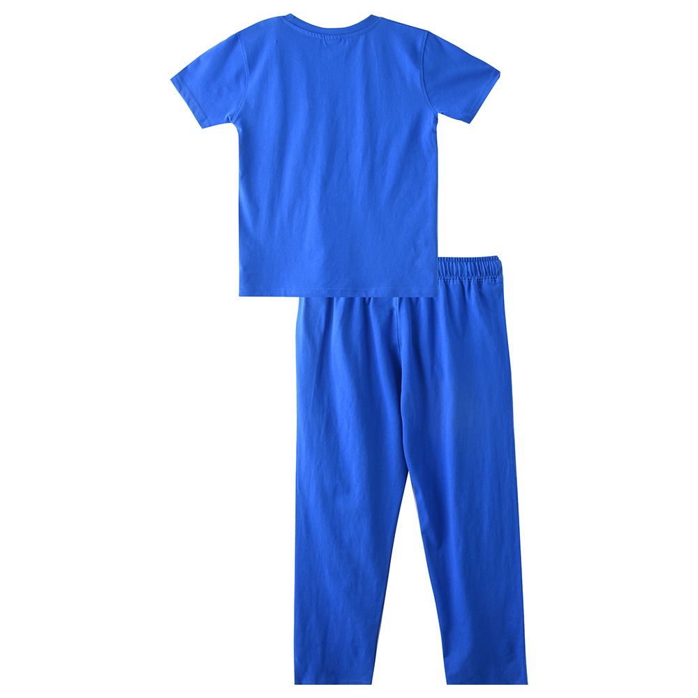 Genius - 2pc-Set - Boy Half Sleeve T-shirt With Pants - Royal Blue