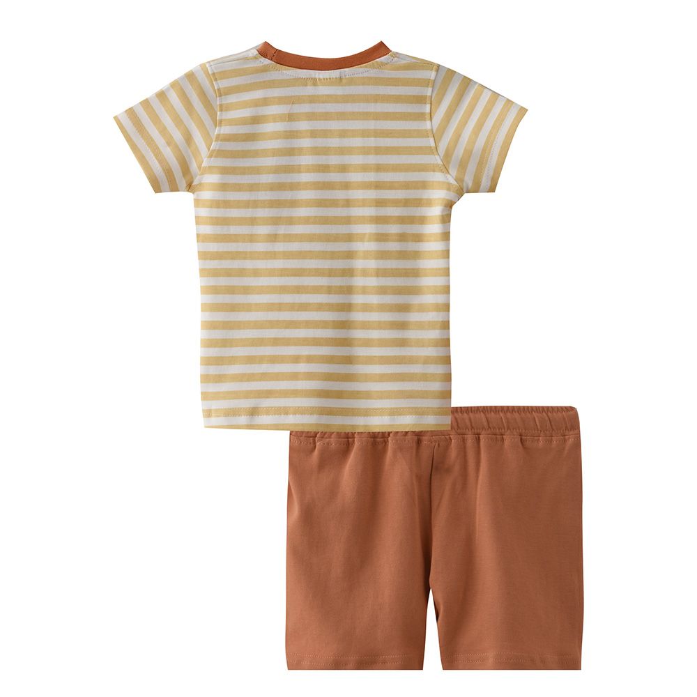 Smart Baby - 2pc-Set - Baby Boy T-Shirt w/ Bermuda Shorts - Brown