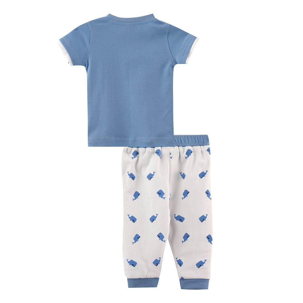 Smart Baby - 2pc-Set - Half Sleeve T-Shirt w/ Pants - Sky Blue